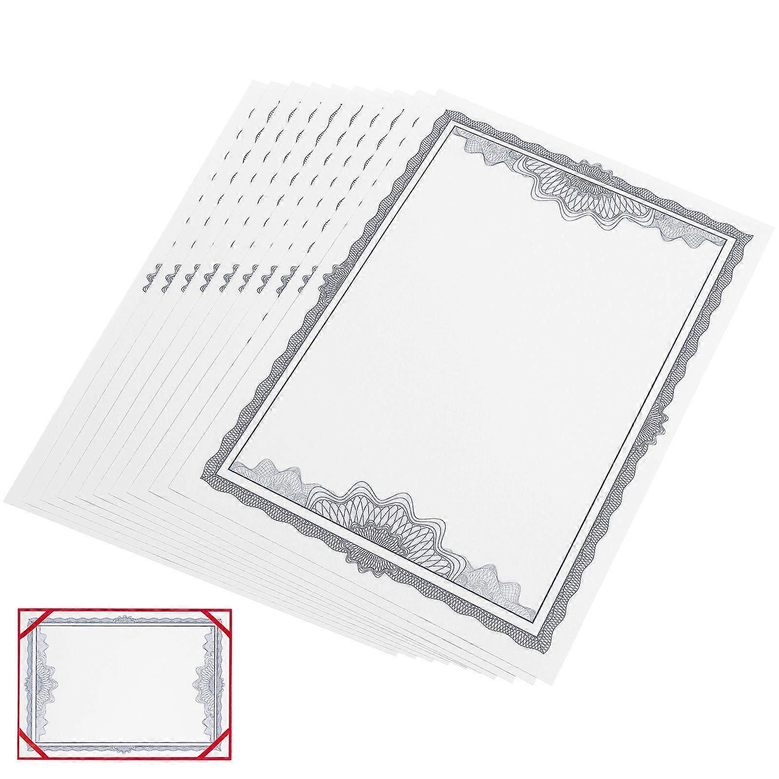 Lot de 10 certificats vierges, papier intérieur imprimable et inscriptible pour usage au bureau