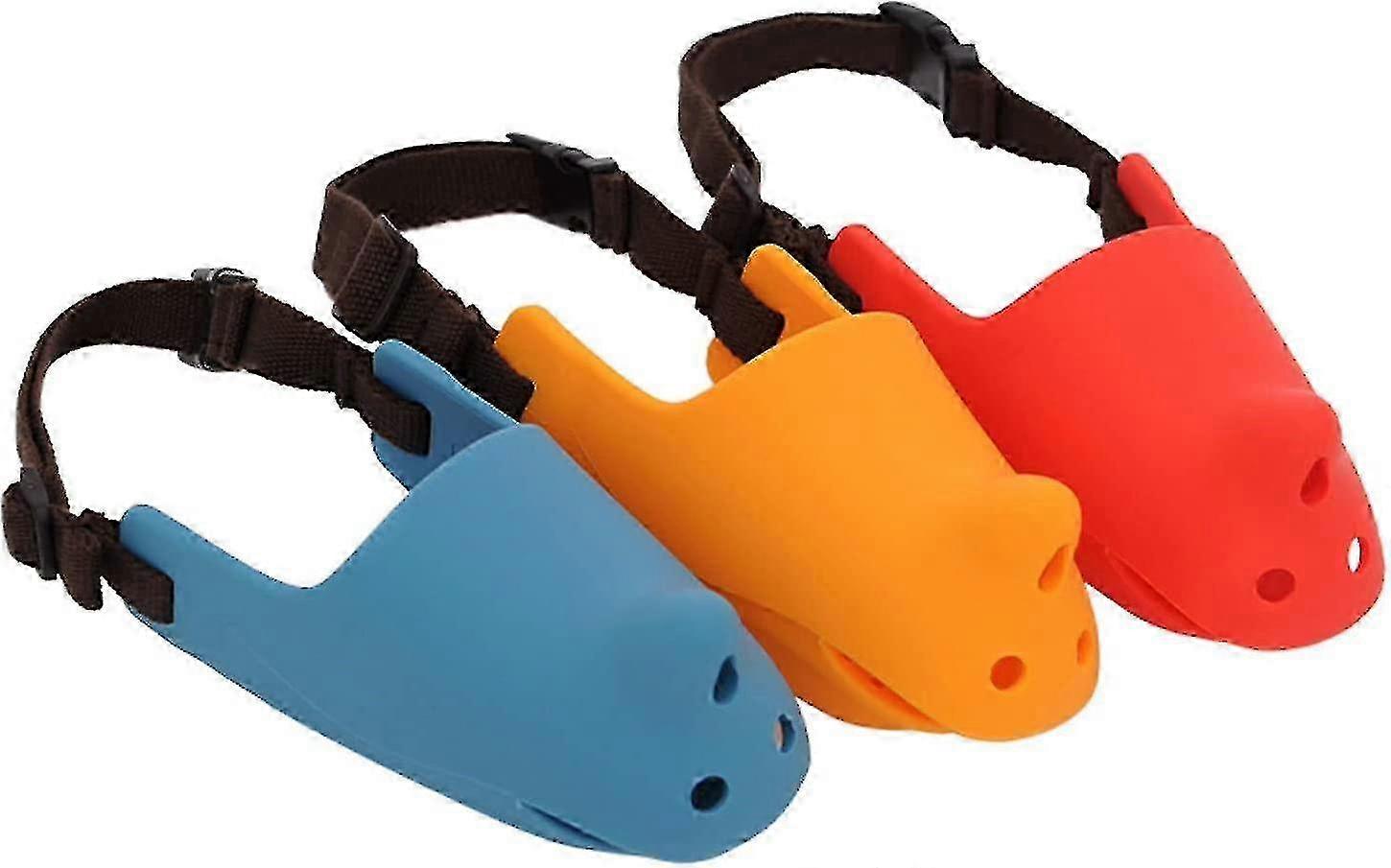 Pet Dog Muzzle Soft Silicone Rhinoceros Dog Muzzle Adjustable Breat...