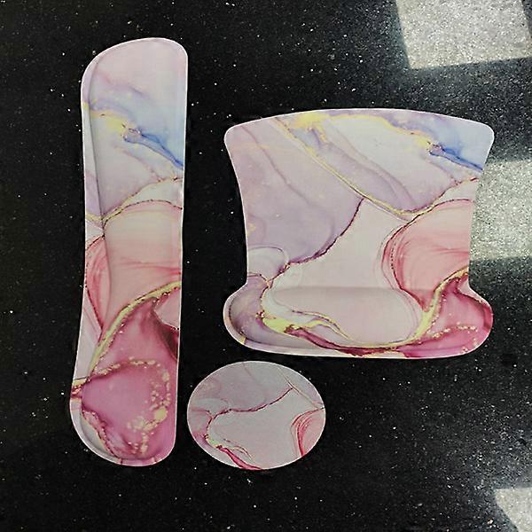 Pink Marble Mouse Pad for Girls and Women, Rectangular Texture Mouse Pad with Design, Non-Slip Rubber Mat