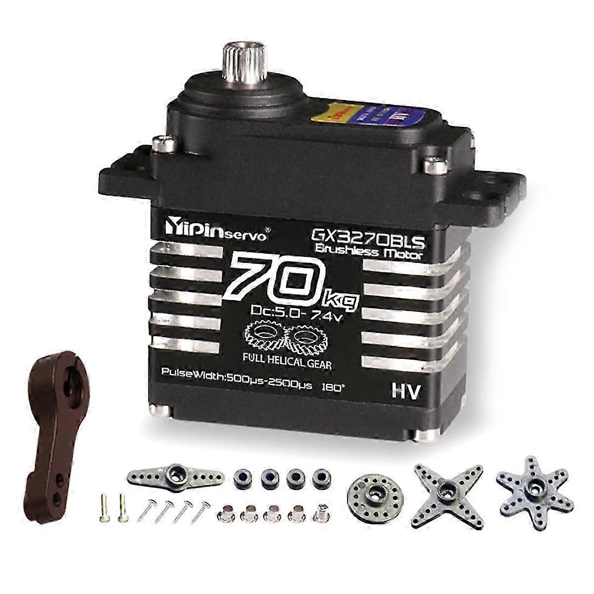 70KG Digital Servo Brushless Motor Large Torque Magnetic Helical Gear Waterproof IP68 for 1/8 1/10