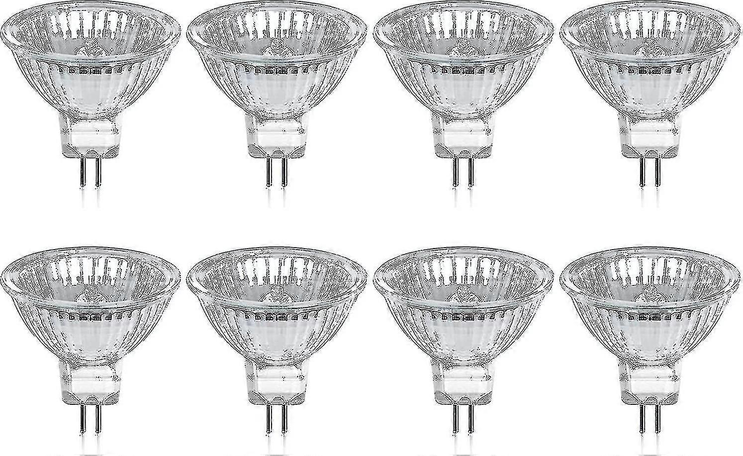 8 Pack GU5.3 MR16 Halogen Bulbs 35W 12V Dimmable Warm White