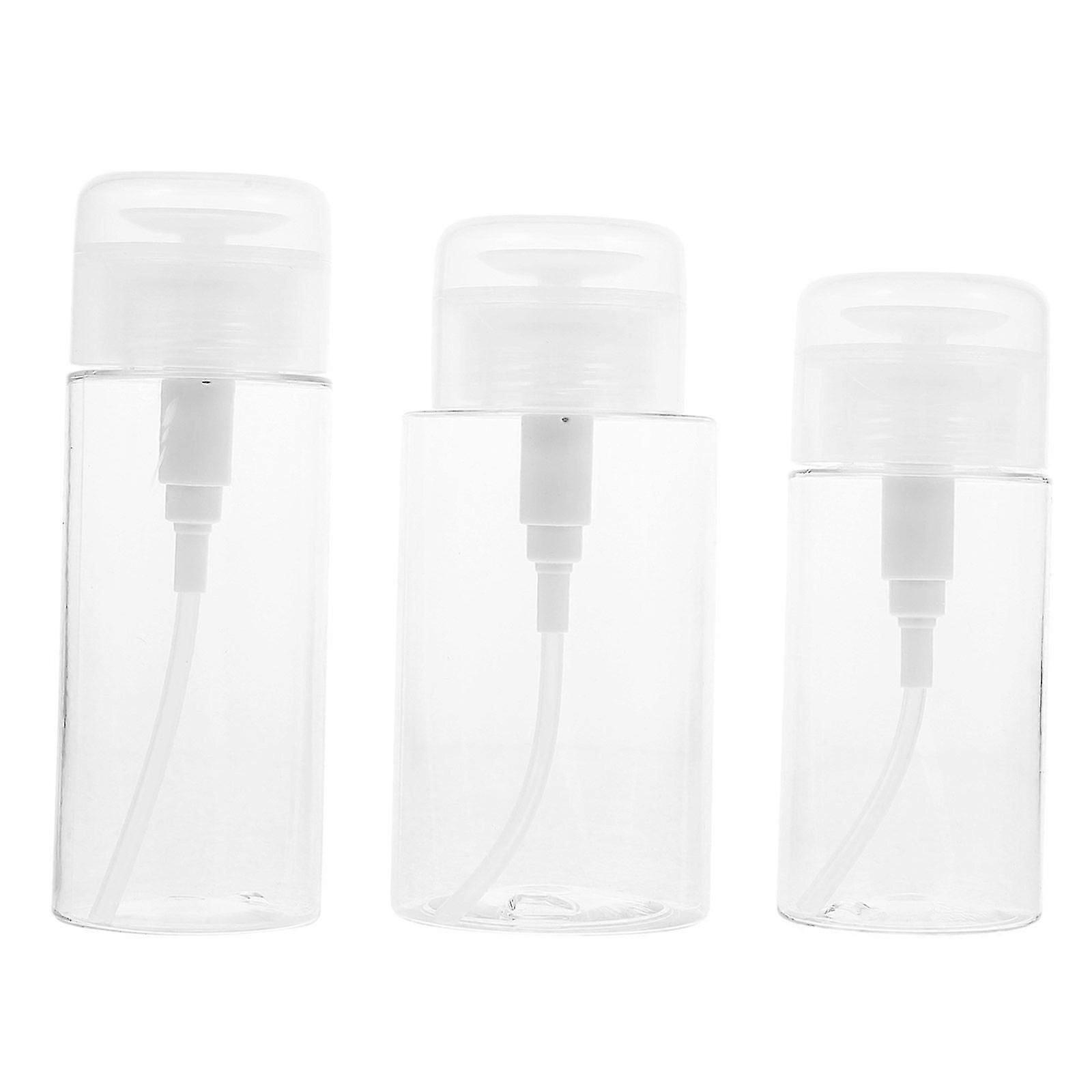 Nail remover bottle set - 3pcs push down dispensers for cosmetics and liquids