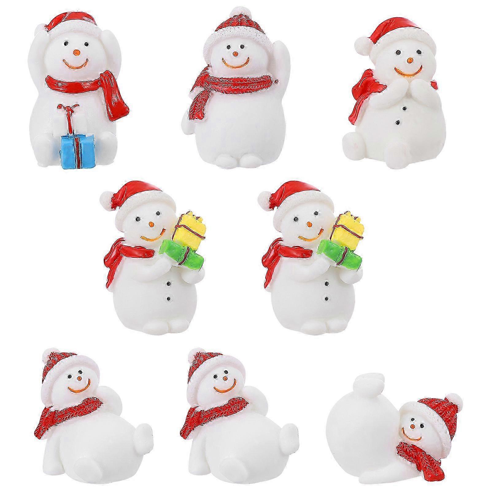 Christmas Resin Mini Snowman Set 2Pcs Ideal For Home Decorations With Unique Snowman Shape