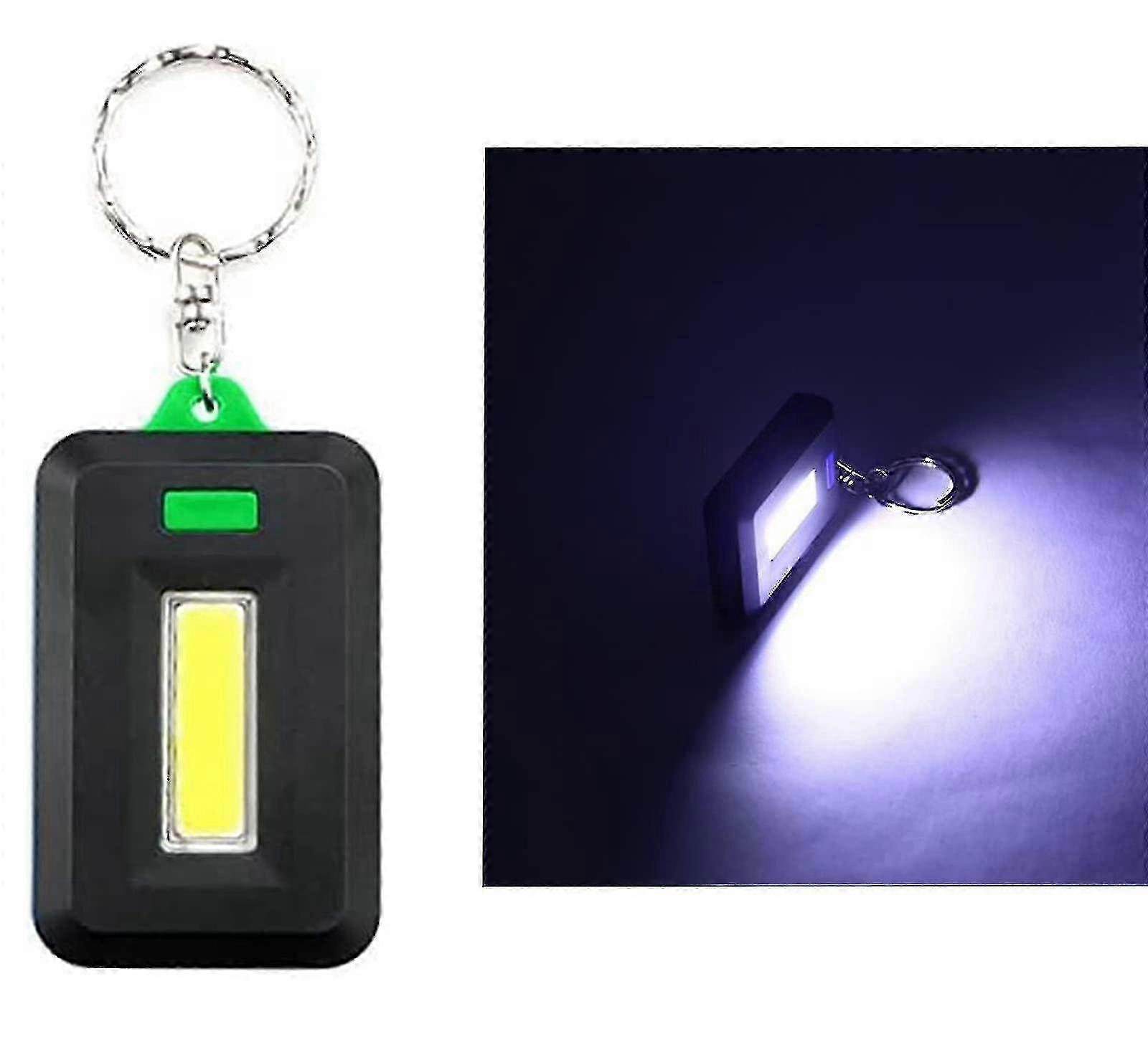 2 Pack Mini LED Keychain Flashlights, Compact COB Light with Key Ring, Portable and Lightweight for Everyday Use