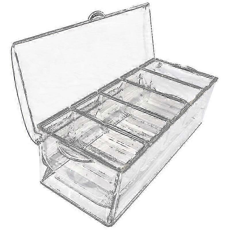 Ice Cold 5 Compartment Condiment Server Rack-service Tray Container With 5 Removable Trays