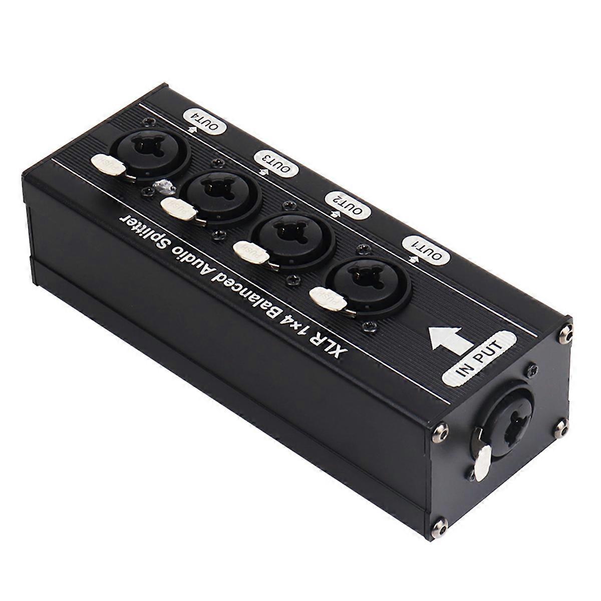 XLR 1x4 Balanced Audio Splitter Audio Signal Splitter Box