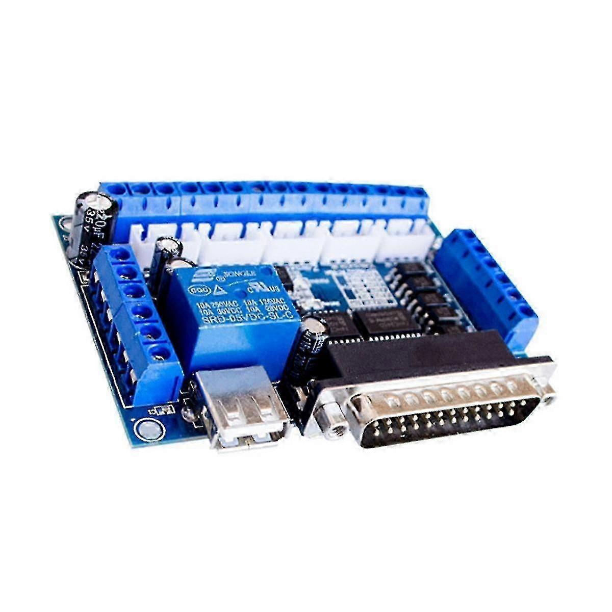 2025 Mach3 Interface Board Cnc 5 Axis With Optocoupler Adapter Driver + Usb Cable