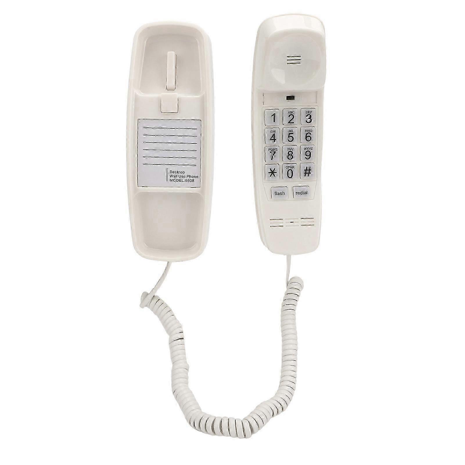 Corded Phone Wall Mountable Big Button Volume Control Senior Friendly Corded Home Phone Beige