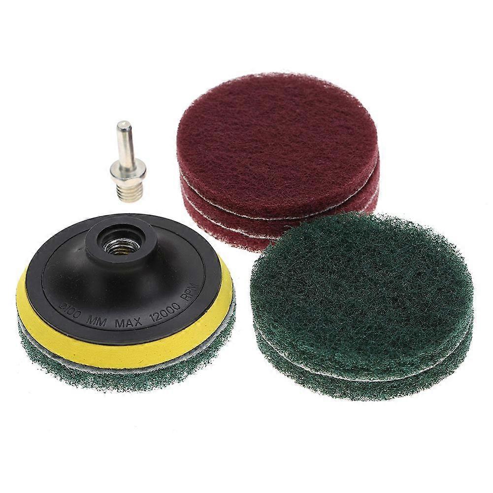 Tile Scrubber Metal Polishing Cleaning Pads Brushes Drill Attachment Cleaner Tool with Shaft