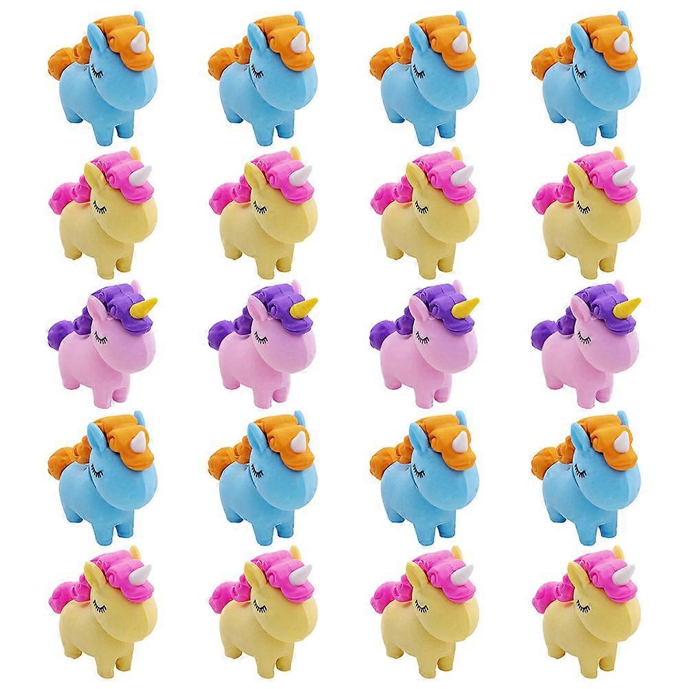 Adorable Unicorn Erasers 30Pcs Tiny Erasers For School Supplies Mini Size Plastic Correction Tool
