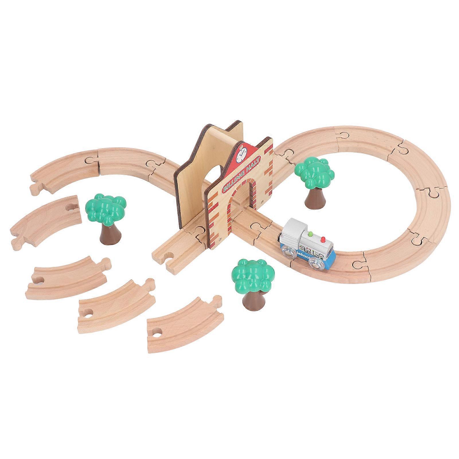 Ensemble d'extension de voies ferrées en bois, modifiable, extensible, grande compatibilité, kits de chemins de fer en bois