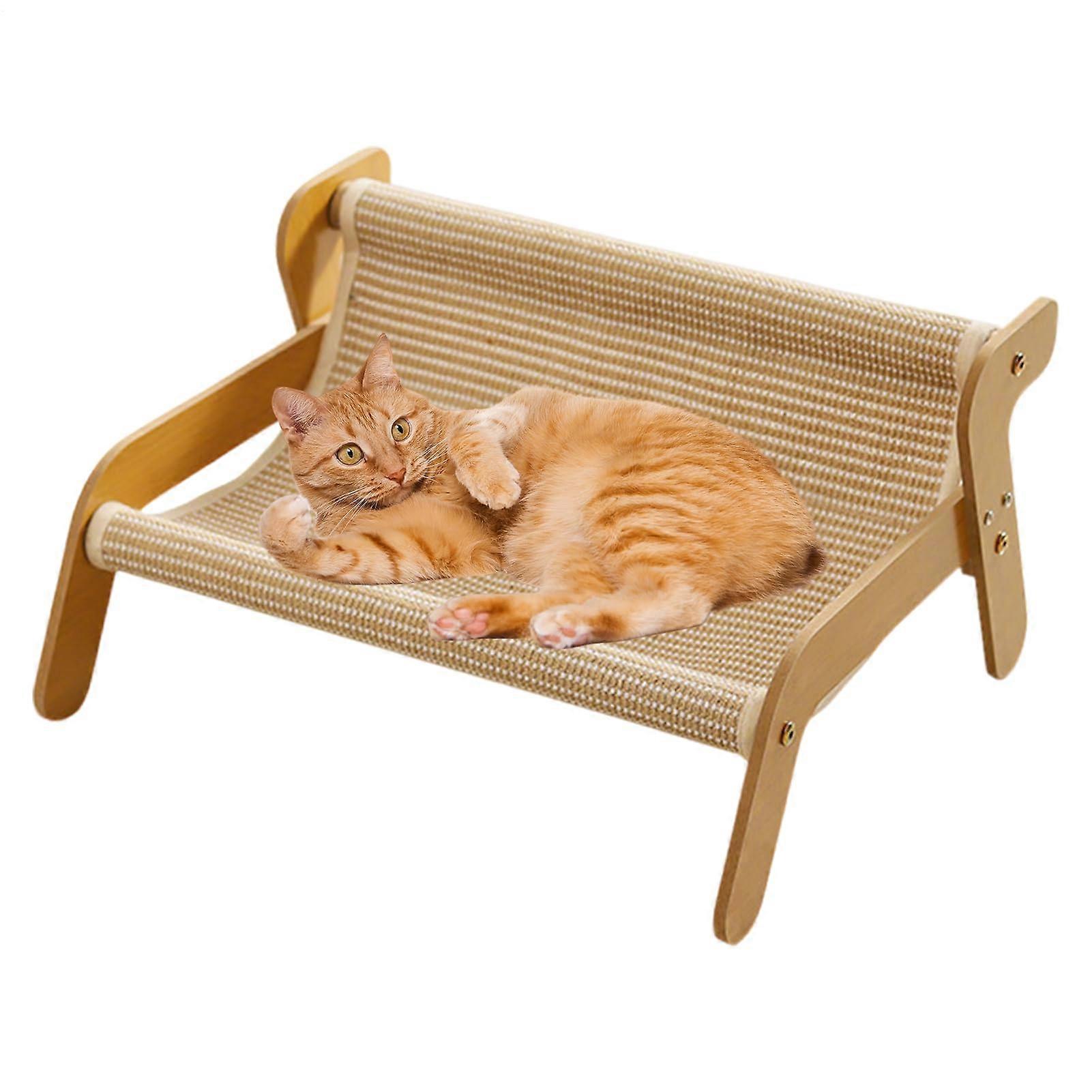 Cat Scratcher Couch Cozy Sisal Wooden Scratcher Multipurpose Furniture Protector For Bored Cats