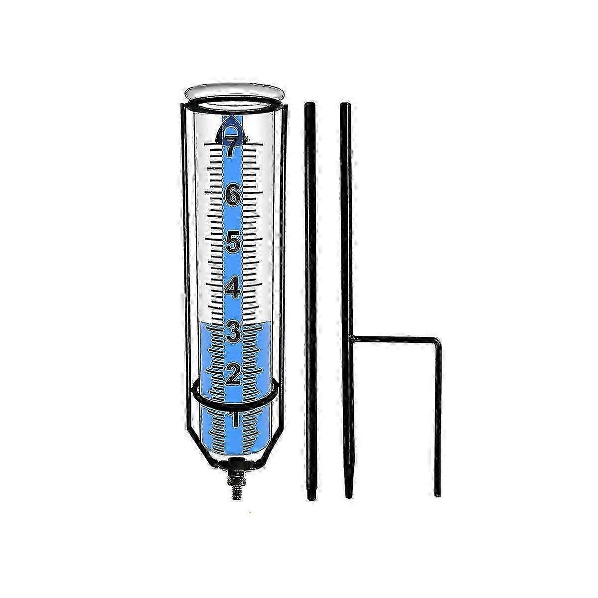 Yard rain gauge with freeze proof and rust resistant stake