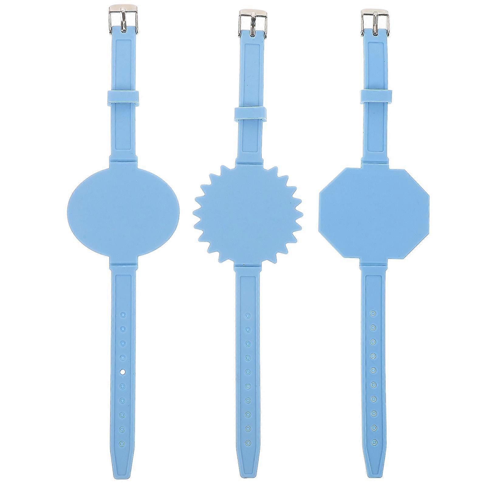 3Pcs Silicone Memo Wrist Band Wearable Nurse Notepad in Watch Shape Reusable Erasable to Do List Wrist Band for Nurse Sky-blue
