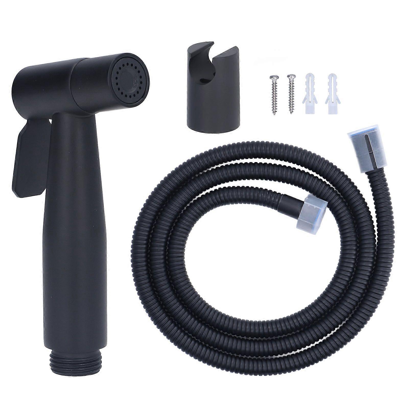 Bidet Sprayer Stainless Steel G1/2 Adjustable Water Pressure Portable Space Saving Easy Installation Handheld Bidet SprayerMatte Black