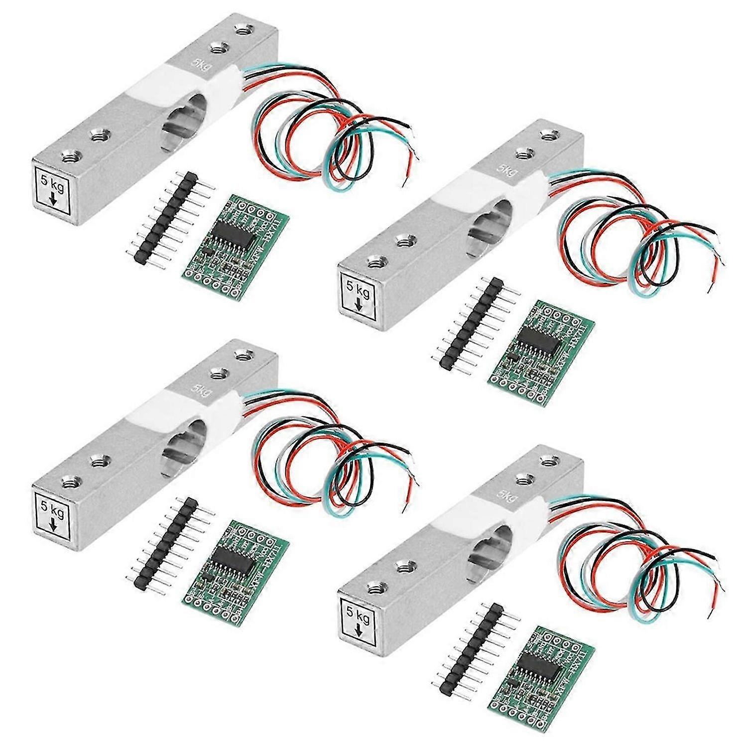 Digital Load Cell Weight Sensor,4Sets 5KG Load Cell HX711 AD