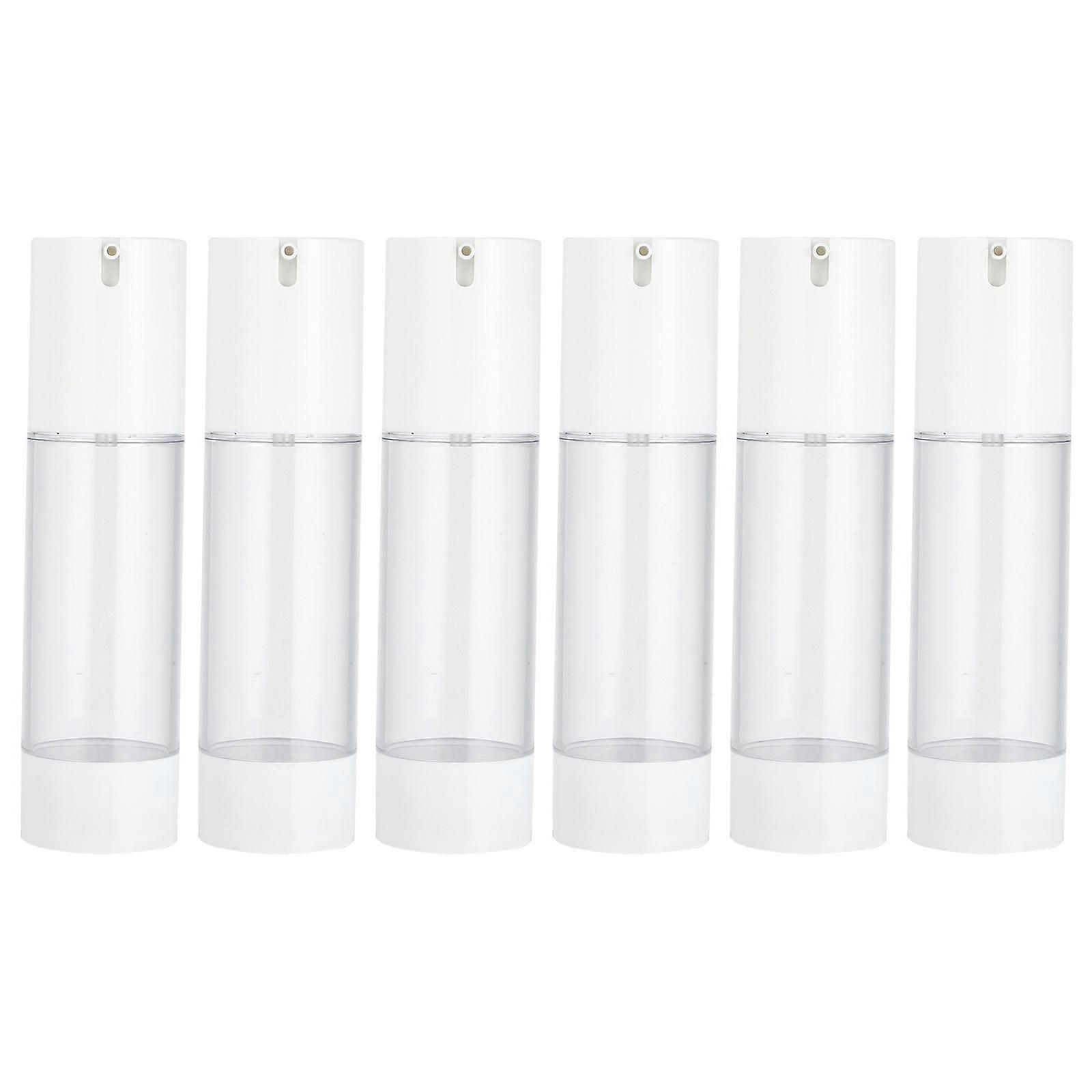 Travel Lotion Bottle Empty Pump Bottles for Storage 6Pcs White Plastic