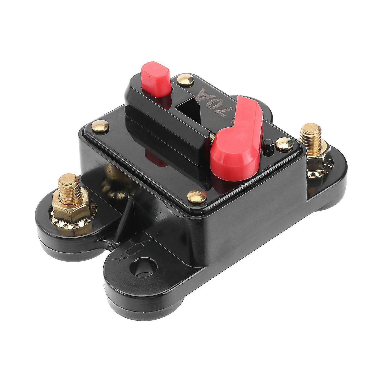 Breaker 70 Amp Circuit Breaker for Bike Automotive Use Black Manual Reset Overpower Protection 1Set