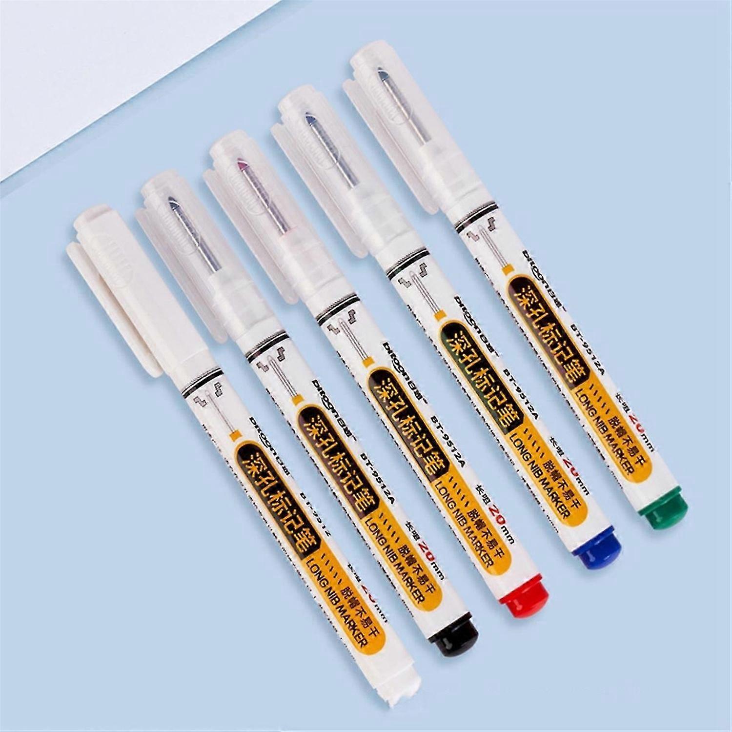 5PCS Deep Hole Long Nib-Head Marker for Metal Perforating Pen