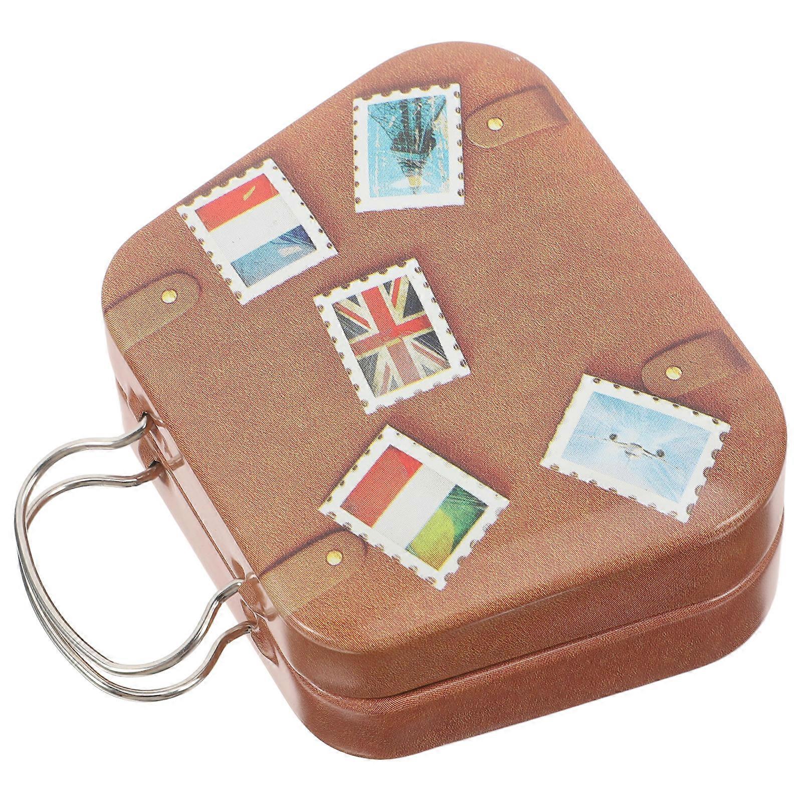 Classic Design Miniature Suitcase Treat Box Tinplate Candy Storage For Holiday Gatherings 1Pack