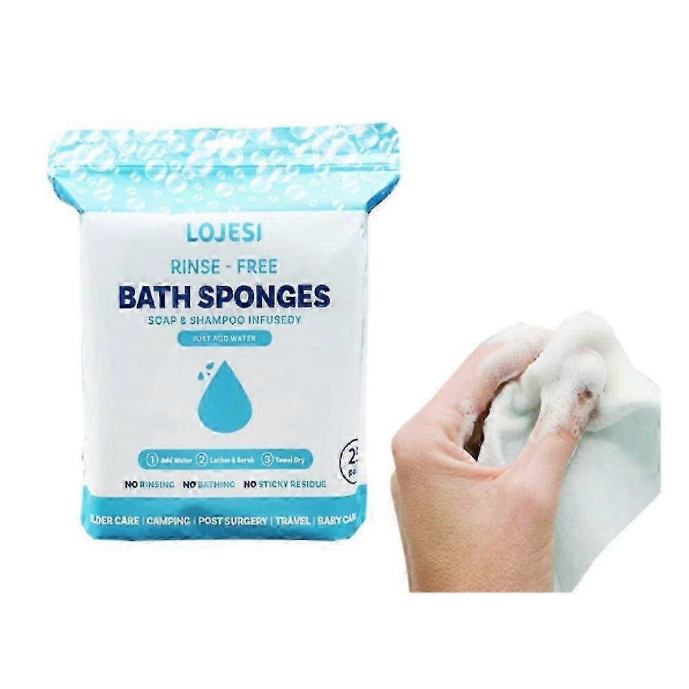 Disposable Rinse Free Bathing Wipes - 25 Pack - All-in-1 Single Use Shower Wipes, Simply Dampen, Lather, And Dry Without Shampoo Or Rinsing