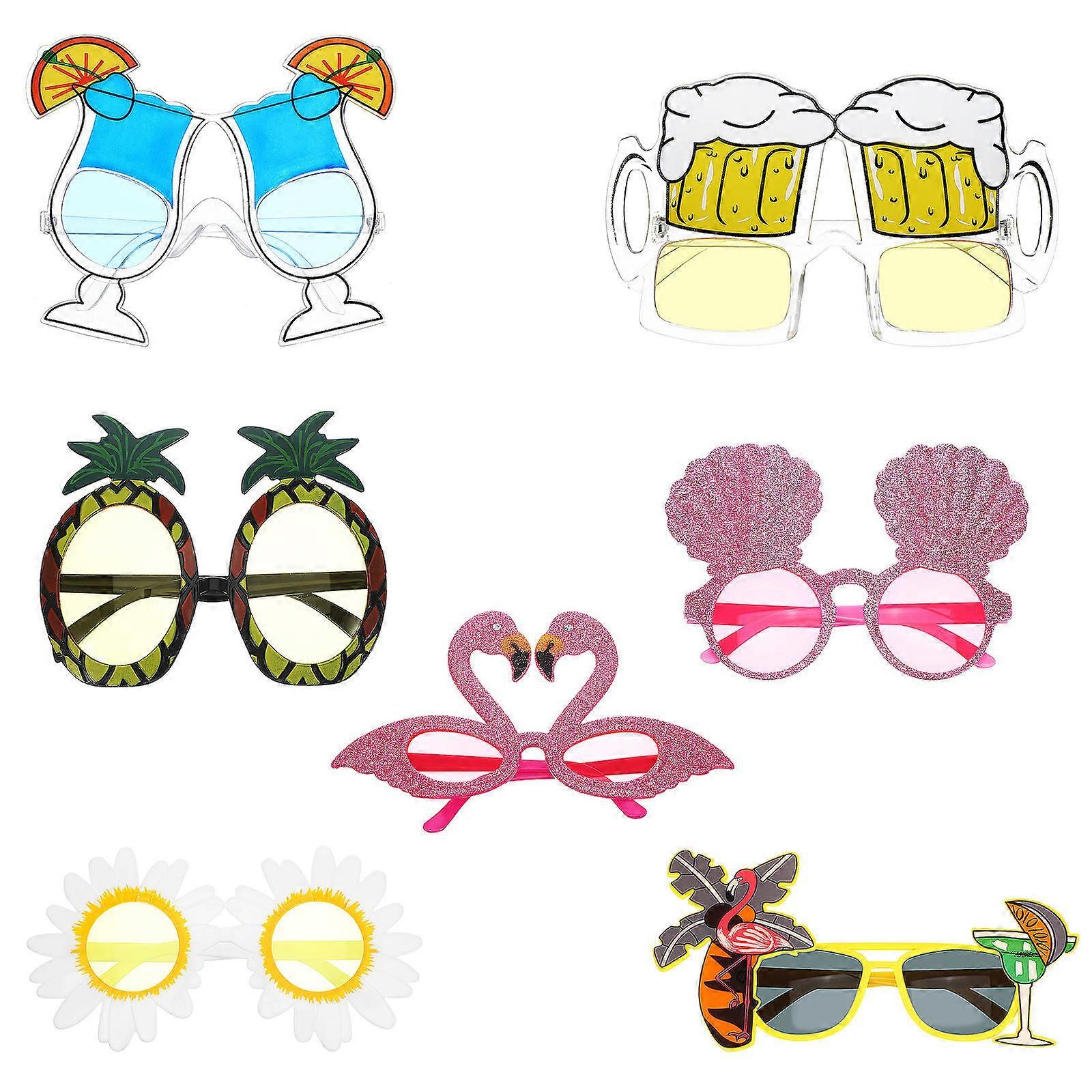 Hawaiian Glasses Plastic Party Glasses Set for Decoration 35Pcs Assorted Color