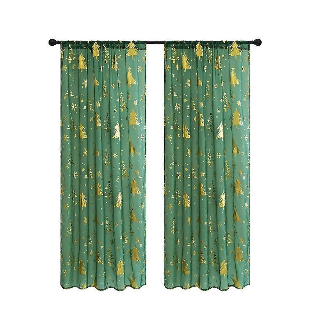 2 Pcs Festive Christmas Curtains with Snowflake Print Window Curtains for Living Room 52"W X 94.9"L