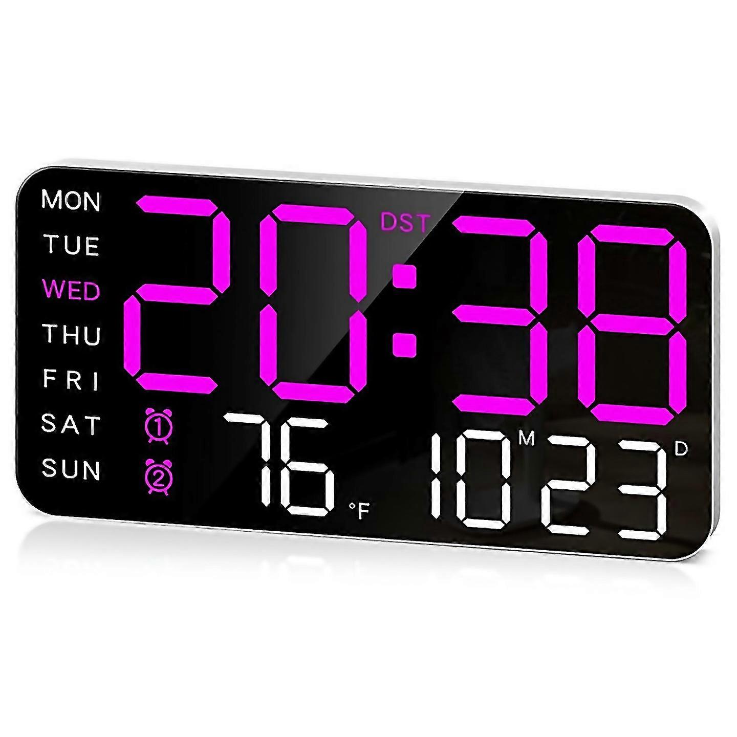 For 84in Large Digital Wall Clockled Alarm Clock With Digitspurple