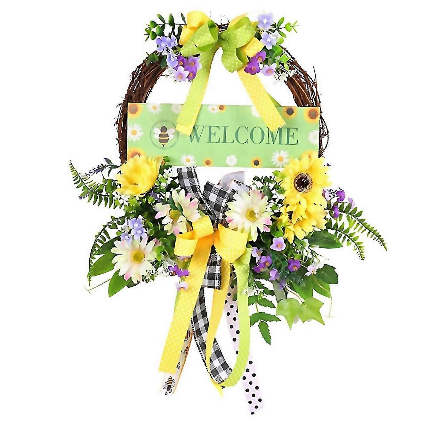 For Front Door Artificial Spring Summer Door Wreaths