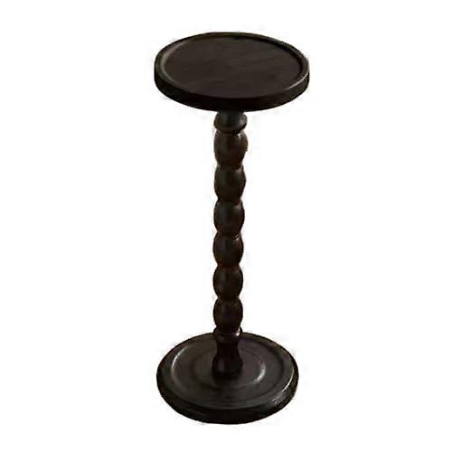 Small Drink Pedestal Side Table Detachable Pedestal Black Finish For Living Room Small Spaces Compact
