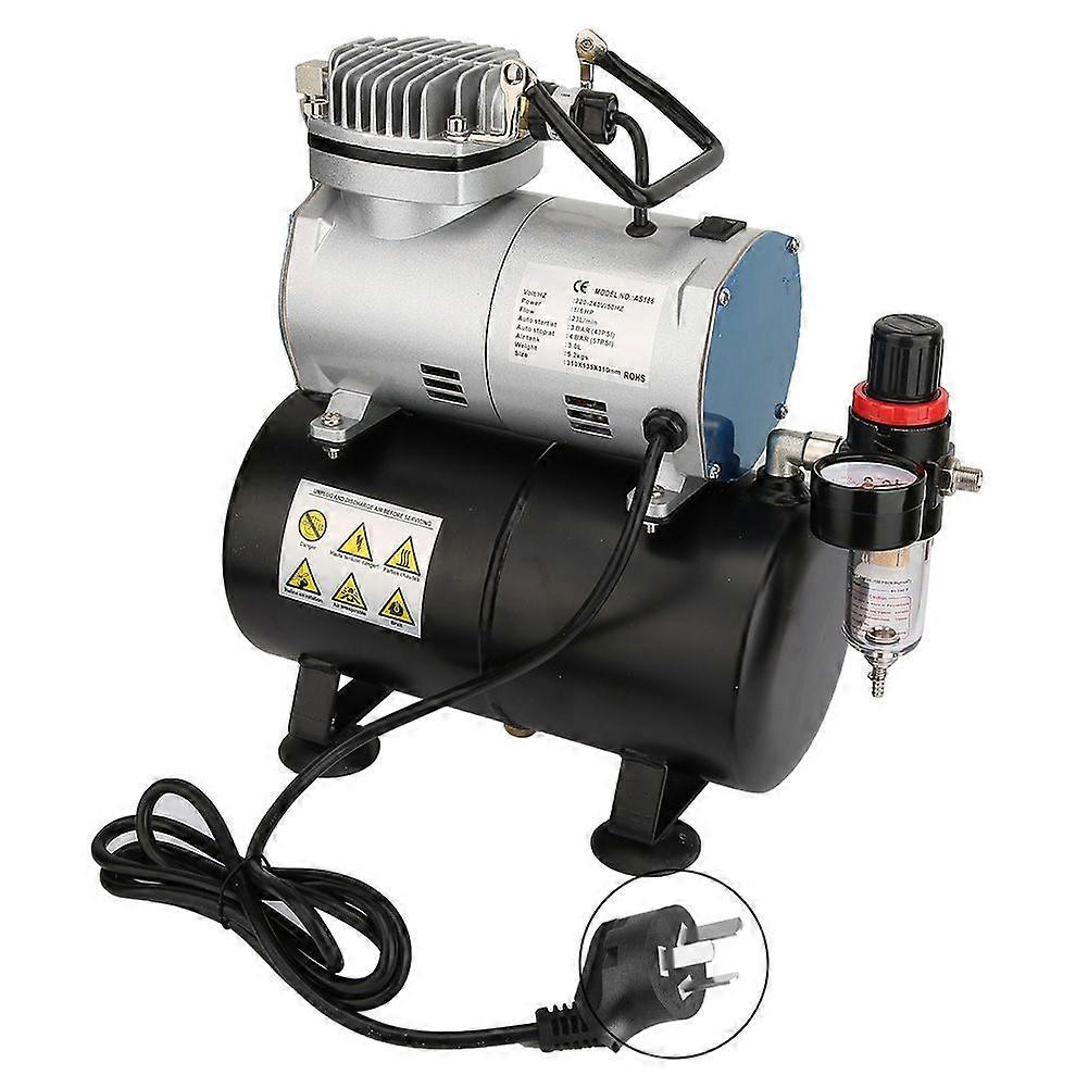 1/6 PS Airbrush Kompressor Einzylinder Kolben Luftkompressor mit Tank
