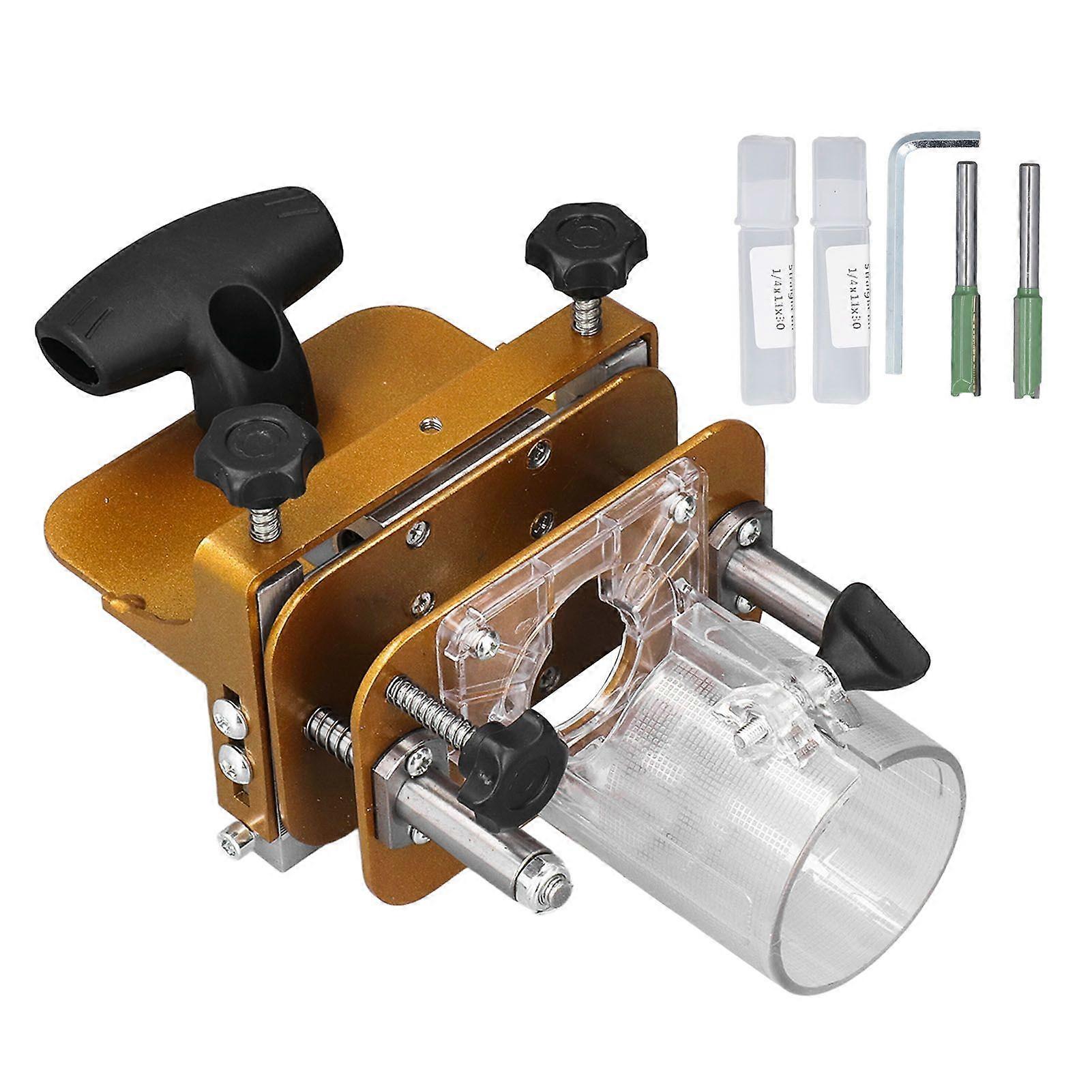 Mortising Jig 2 in 1 Stainless Steel Slotting Width Depth Height Adjustable Wood Router Slotting Locator Positioner