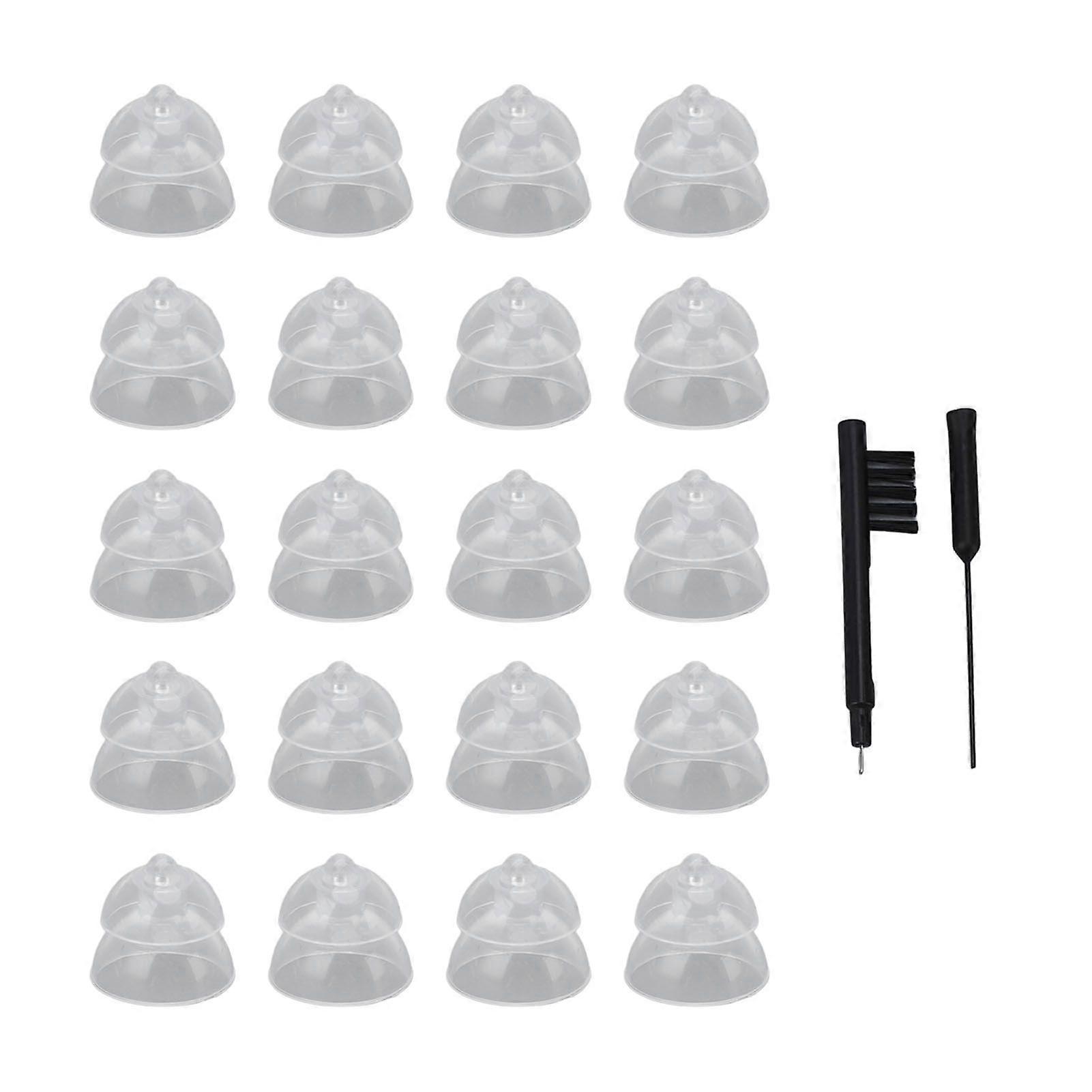 20pcs 10mm Double Layer Hearing Closed Domes Improve Hearing High Transparency Close Domes for Replacement
