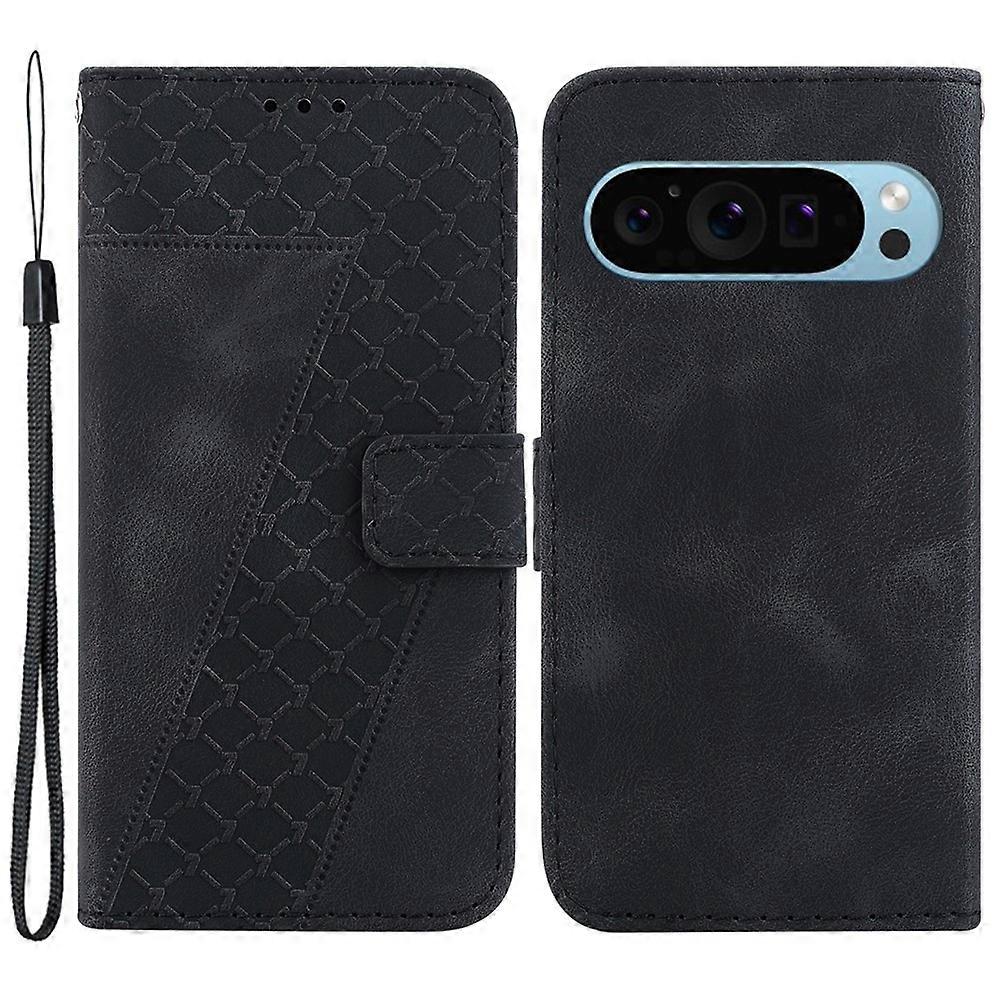 Compatible For Google Pixel 9 Case PU Leather Fall Protection 7-Shape Pattern Phone Cover