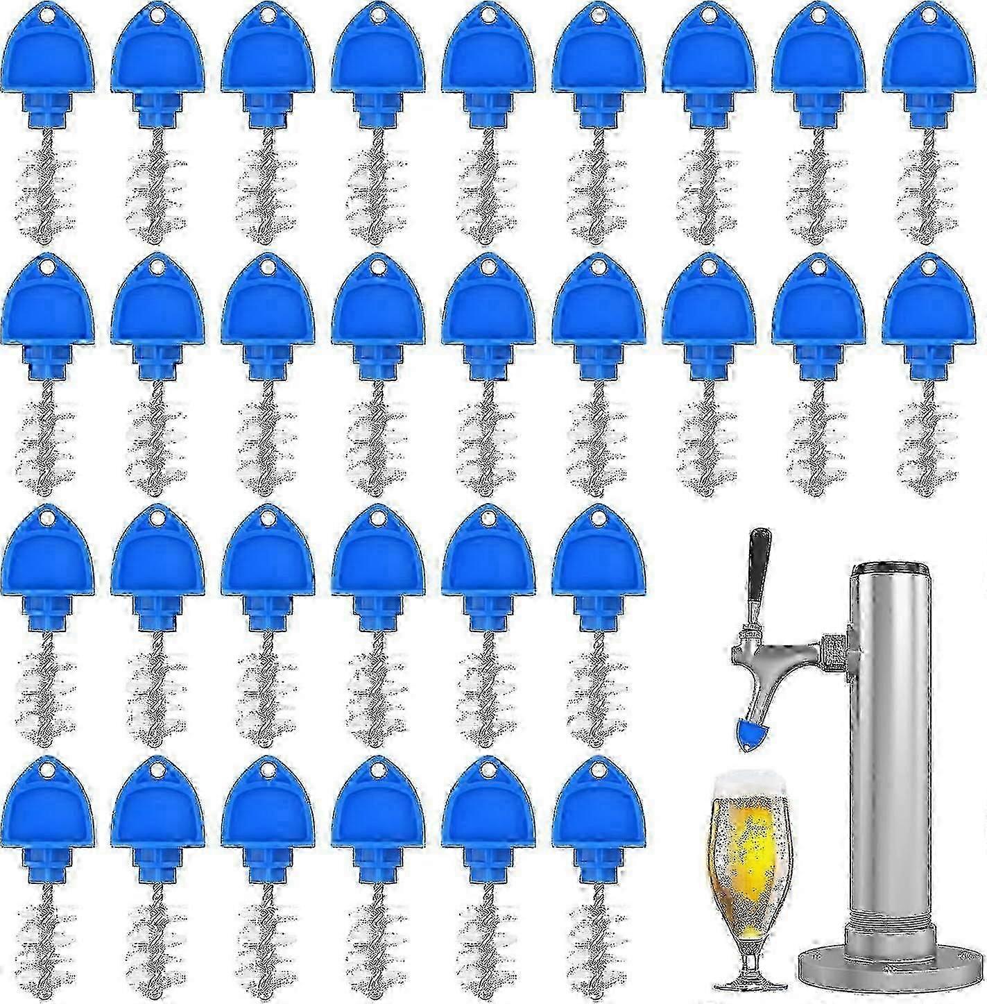 Paquet de 30 bouchons de bière Brosse à robinet de bière Robinet de bière Capuchons de couverture Brosse de nettoyage pour robinet de bière à la pression Cap-Yvan
