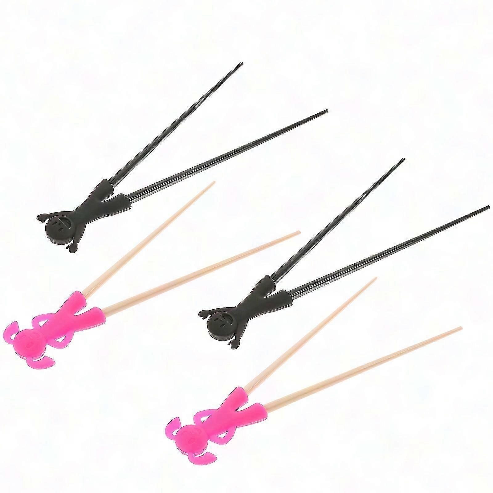 Kids Training Chopsticks - 4 Pairs Assorted Colors, Silicone Grip for Easy Learning & Brain Development