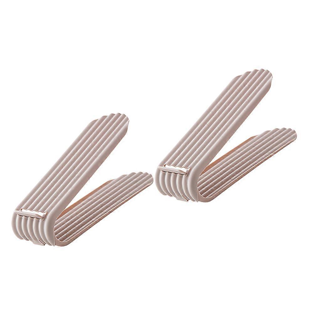 Shoes Holder Double Layer Shoe Rack for Clutter Organization 4Pcs Pink