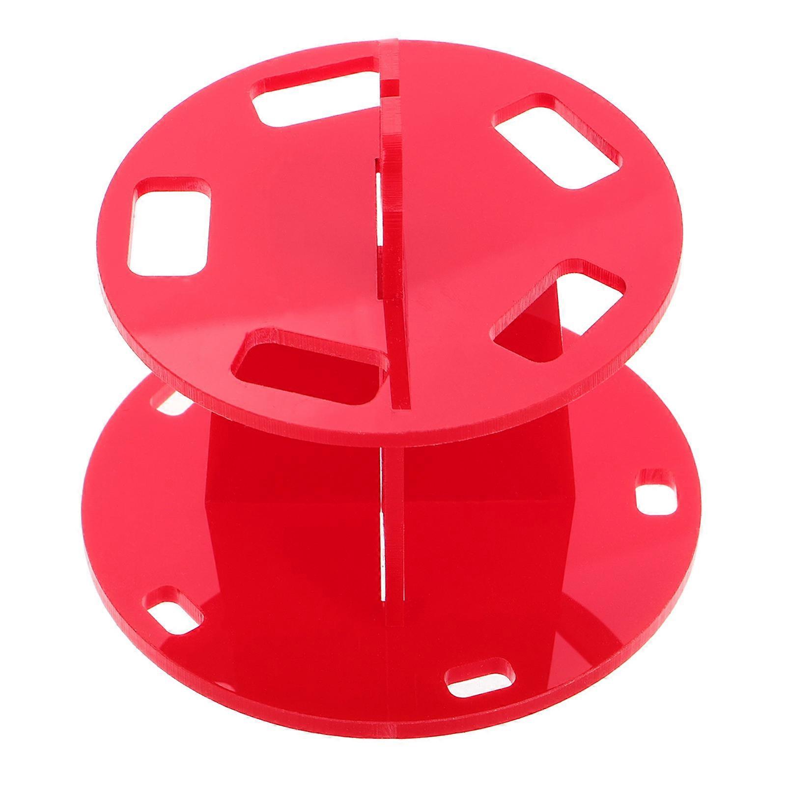 Makeup Brush Display Rack for 4Pcs 5-Hole Red Plastic Holder Stand