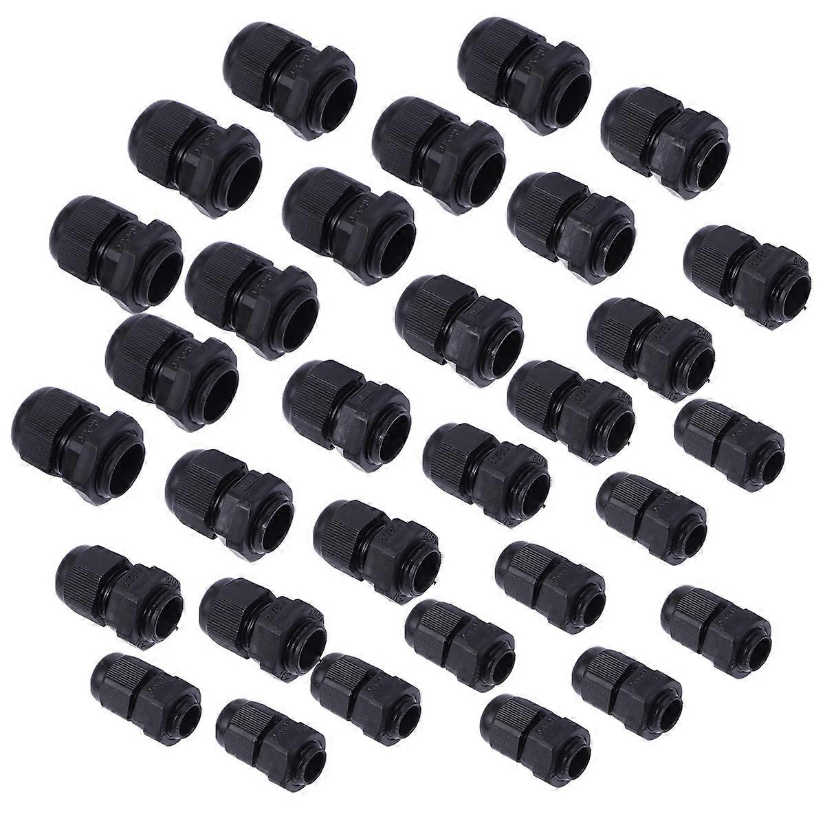 Waterproof Cable Connectors Nylon Fixing Head for Cable 100Pcs Black