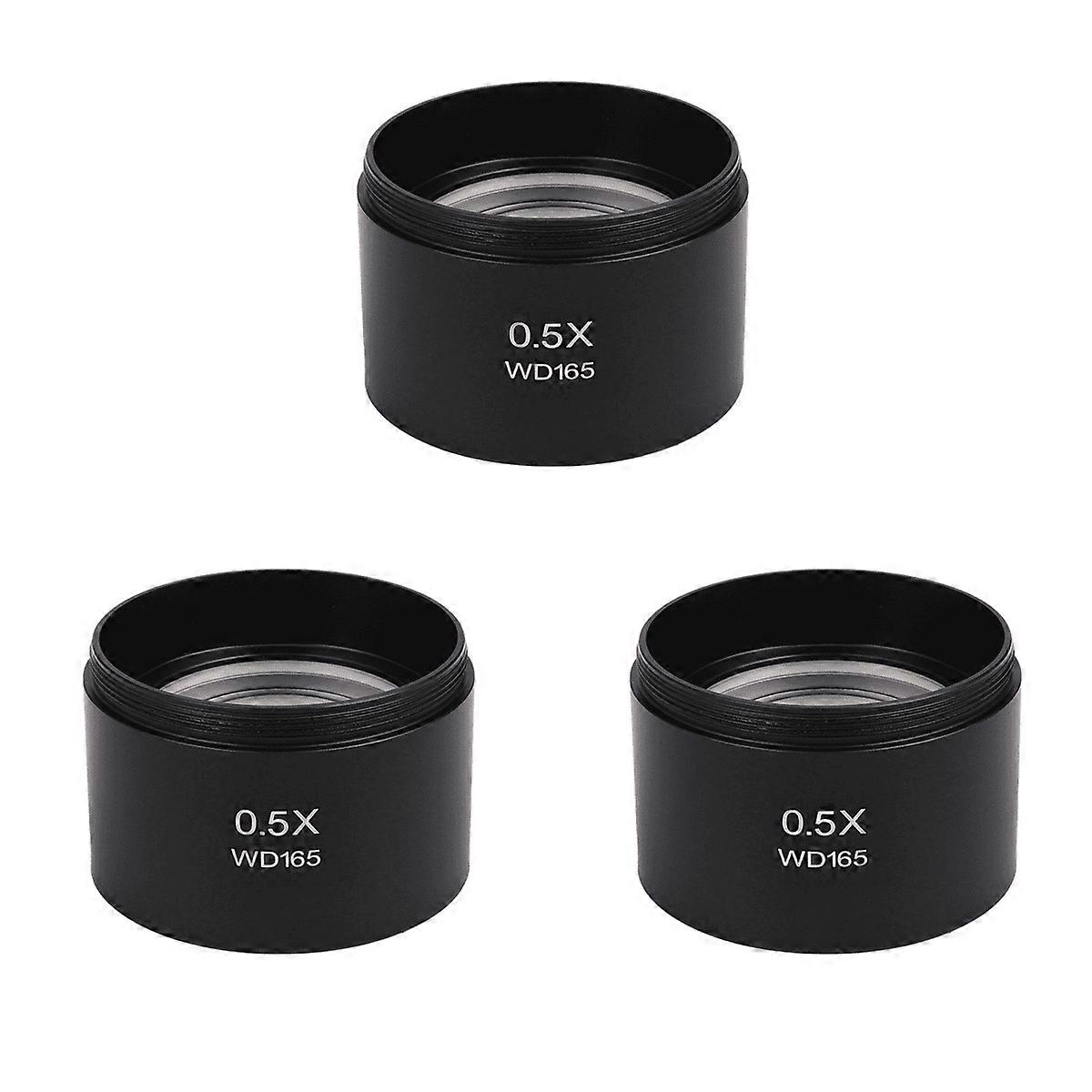 3X Wd165 0.5X Stereo Microscope Auxiliary Objective Lens Barlow Lens with 1-7/8 Inch(M48Mm)Mounting Thread