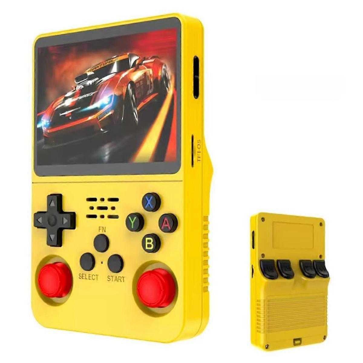 3pc R36s 3.5" HD Retro Handheld Game Console with 64G Card - Yellow