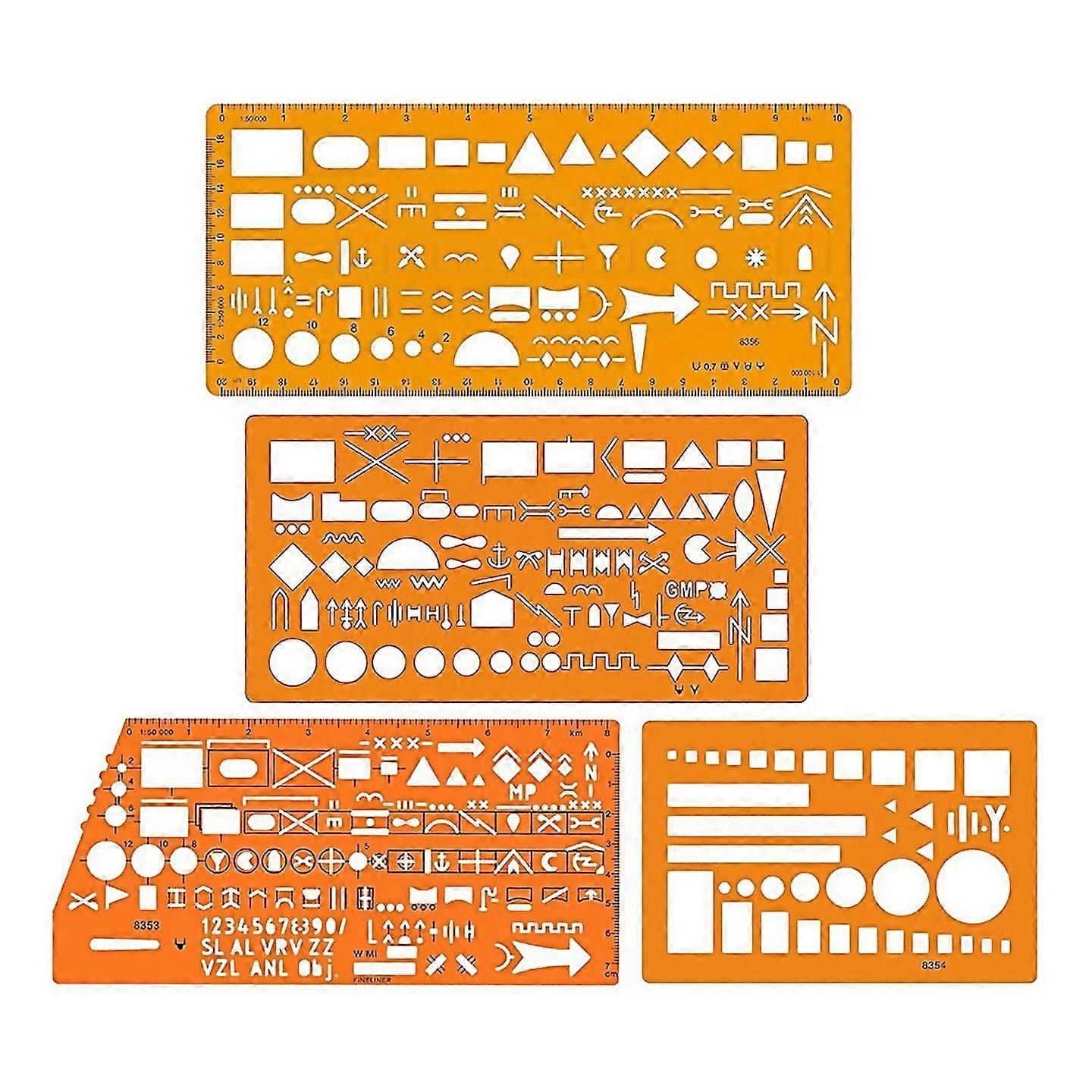For Map Marking Template Stencil Set With 150000 1100000 Scales