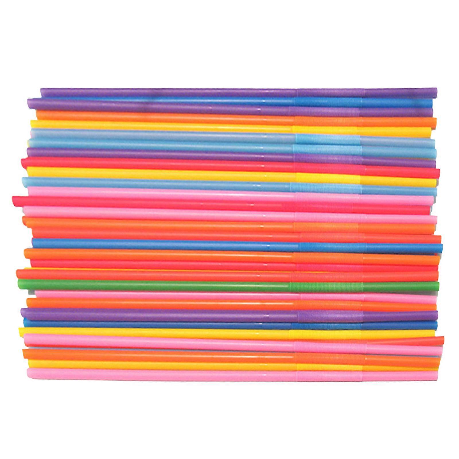 Multi-Color Drinking Straw Set For Party Decoration Flexible Shape Assorted .2×0.2×0.2In 300Pcs