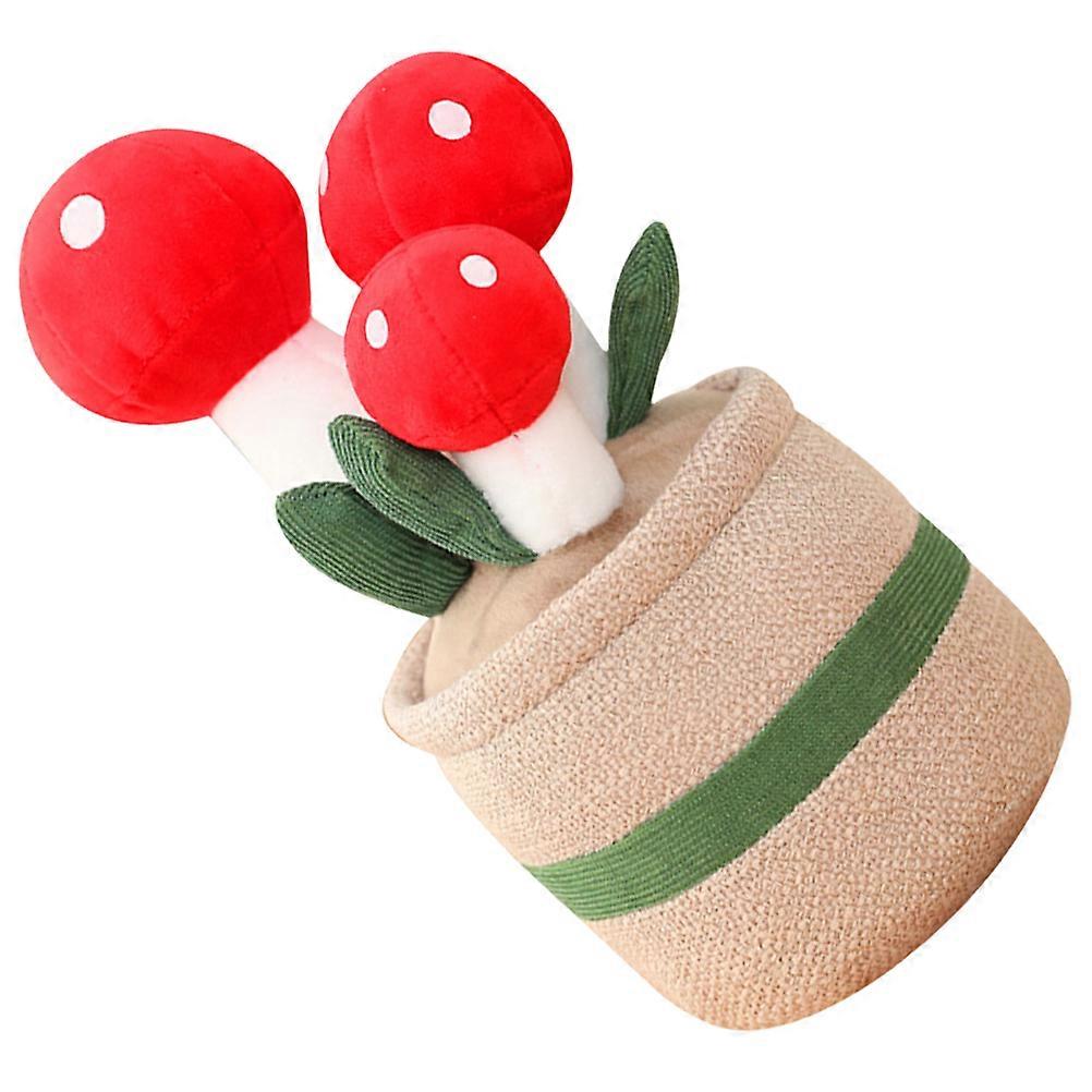 Potted Plush Mushroom Model 3Pcs Red Fake Plush Mushroom Bonsai Realistic Miniature for Decor