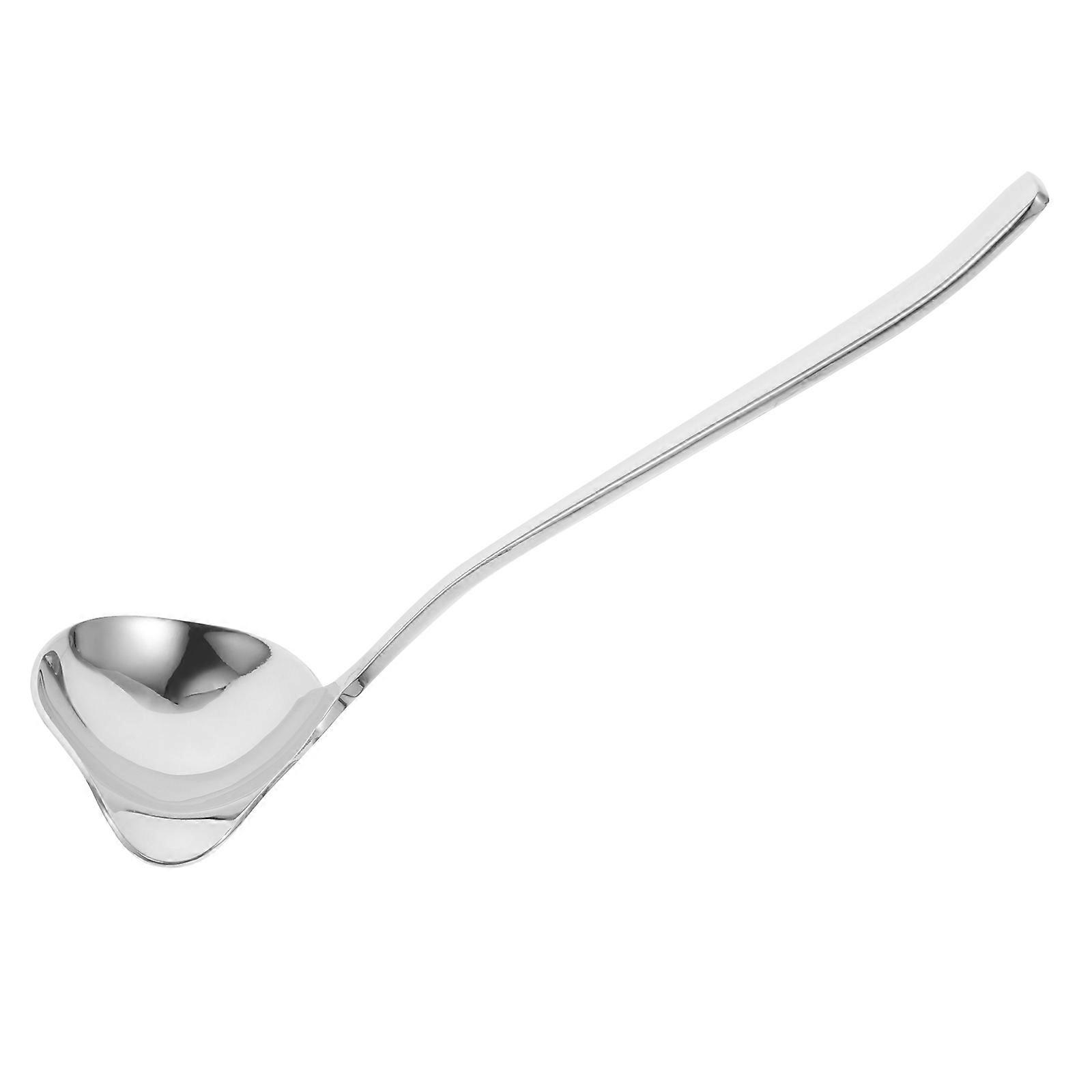 Kitchen Soup Spoon Stainless 2Pcs Functional Gravy Ladle Silver