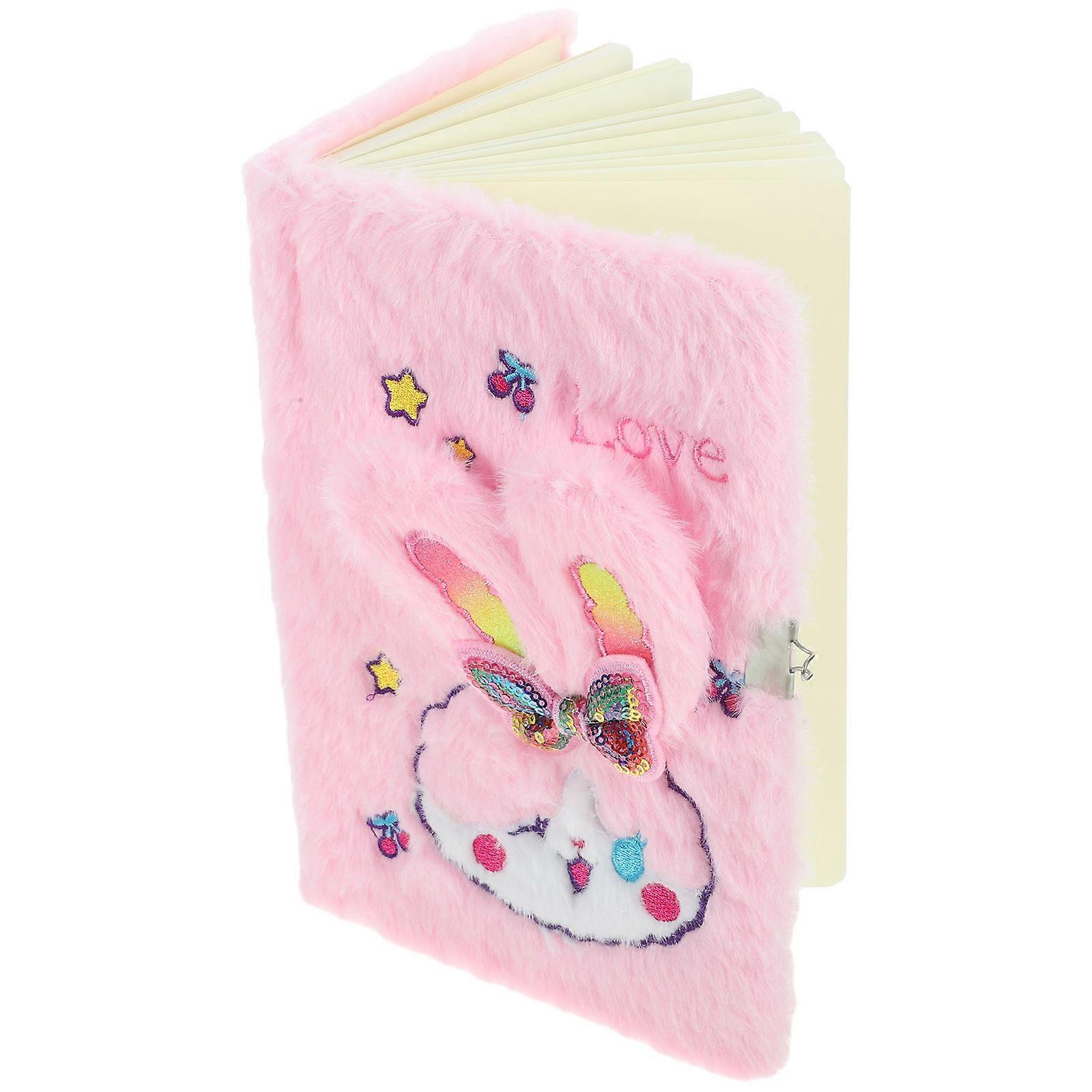 4Pcs Fluffy Note Book with Rabbit Design Writing Accessory Perfect for Girls and Teenagers during Winter