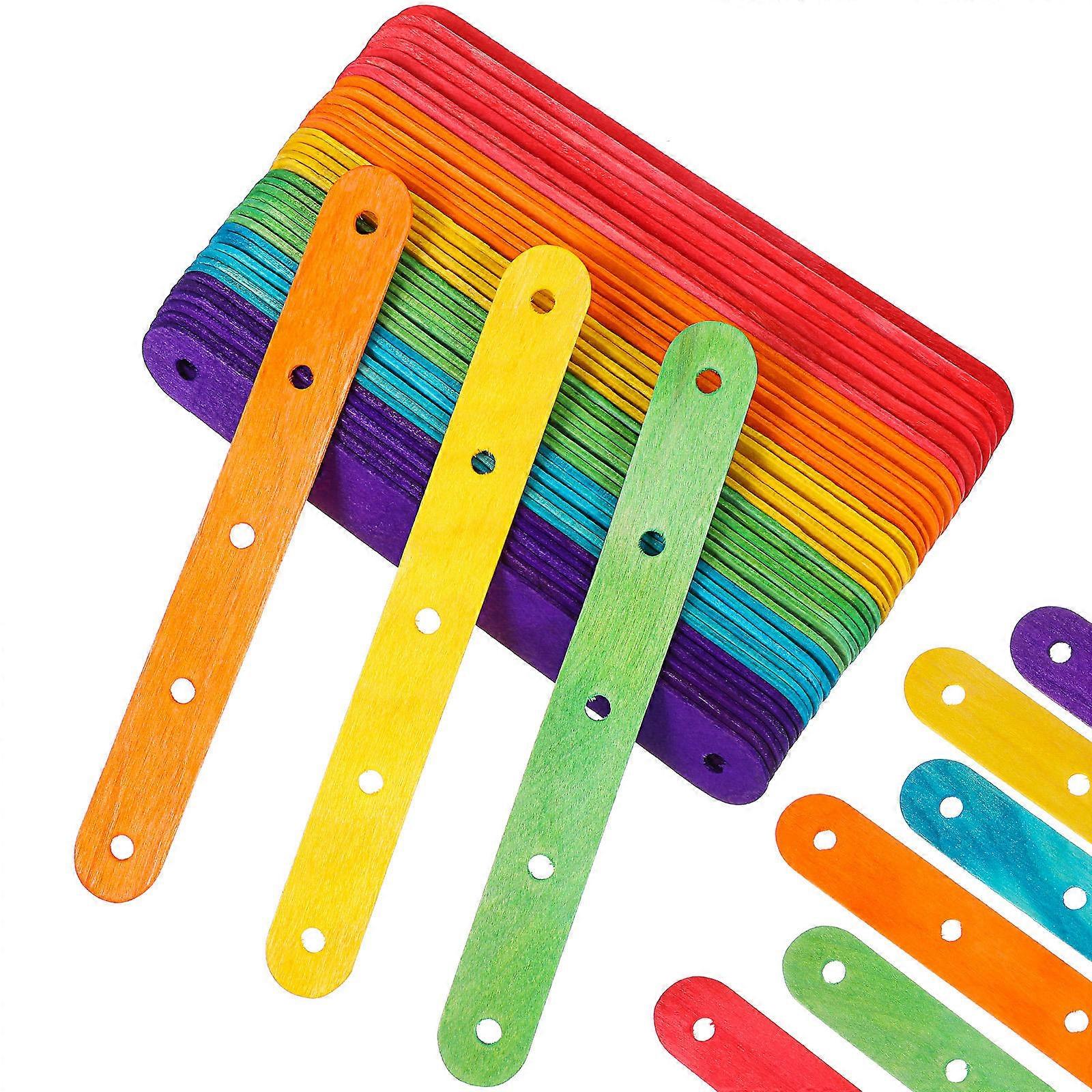 Wood Popsicle Sticks Colored for Dessert Making 200Pcs Set
