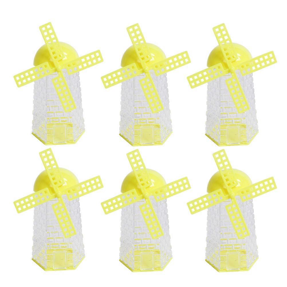 Candy Container Windmill Style Plastic Boxes for Storage 18Pcs Yellow