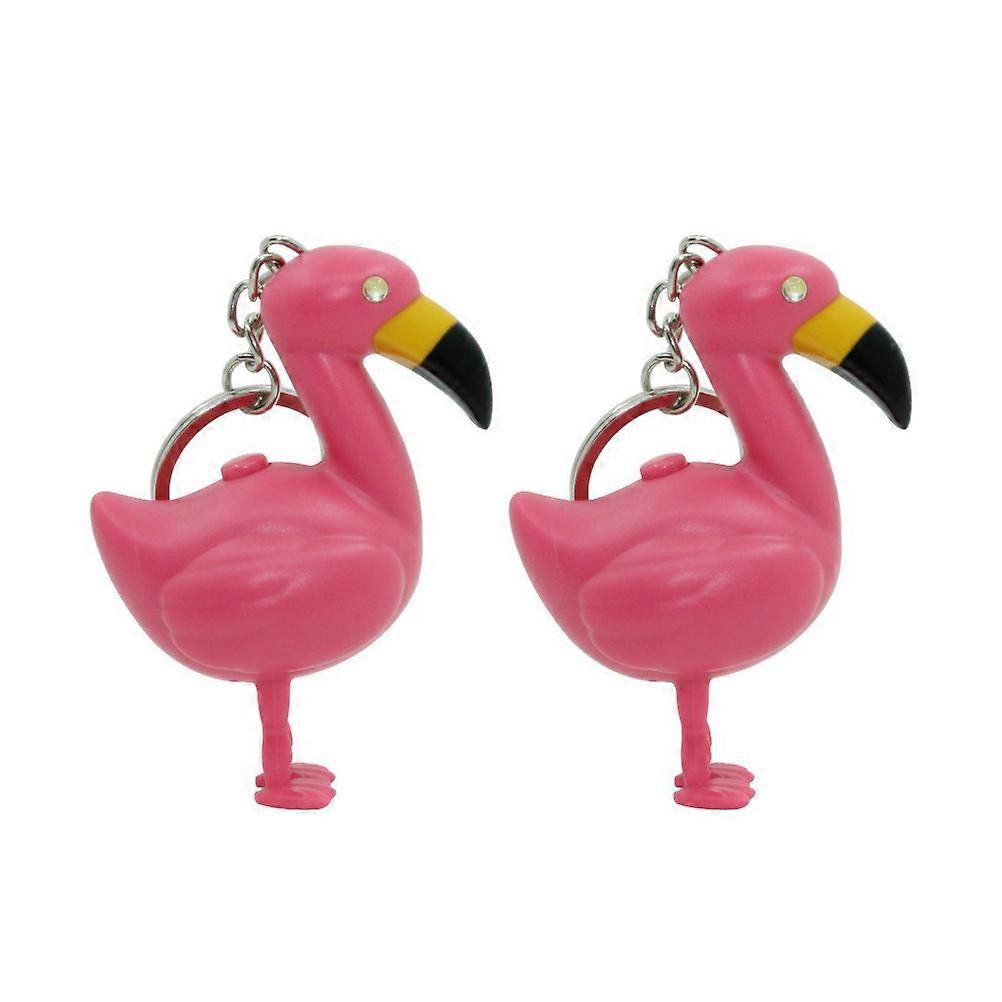 Key Decoration Flamingo Keychains LED Luminous Key Holder 6Pcs Set