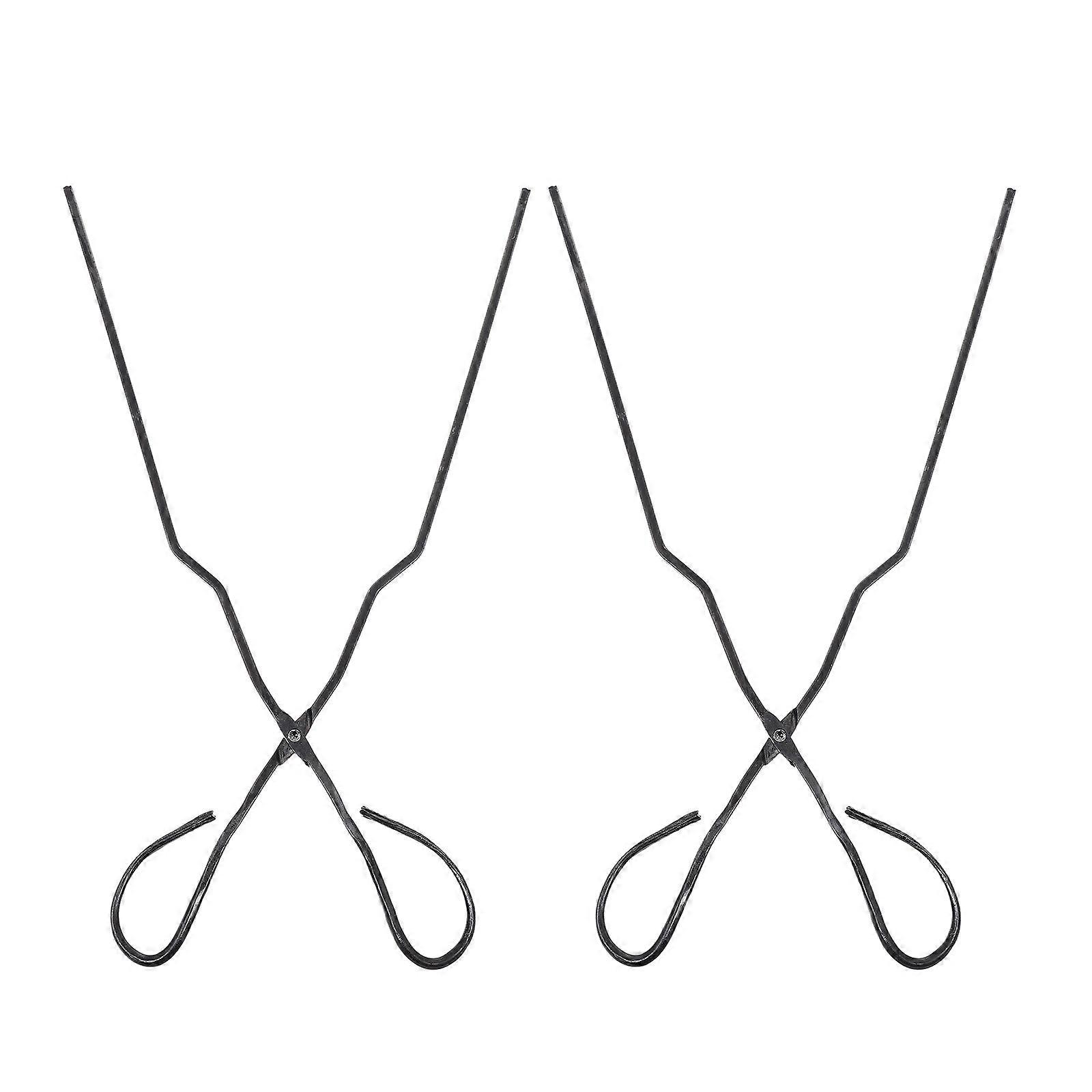 Long Handle Fire Tong Iron Clamp for Barbecue Use 4Pcs Set
